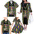 Mardi Gras Skull Family Matching Off The Shoulder Long Sleeve Dress and Hawaiian Shirt Beads Fleur De Lis