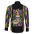 Mardi Gras Skull Family Matching Off The Shoulder Long Sleeve Dress and Hawaiian Shirt Beads Fleur De Lis