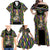 Mardi Gras Skull Family Matching Off Shoulder Maxi Dress and Hawaiian Shirt Beads Fleur De Lis