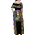 Mardi Gras Skull Family Matching Off Shoulder Maxi Dress and Hawaiian Shirt Beads Fleur De Lis