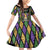 Mardi Gras Skull Family Matching Off Shoulder Short Dress and Hawaiian Shirt Beads Fleur De Lis