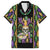 Mardi Gras Skull Family Matching Off Shoulder Short Dress and Hawaiian Shirt Beads Fleur De Lis