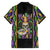 Mardi Gras Skull Family Matching Off Shoulder Short Dress and Hawaiian Shirt Beads Fleur De Lis