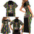 Mardi Gras Skull Family Matching Short Sleeve Bodycon Dress and Hawaiian Shirt Beads Fleur De Lis