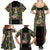 Mardi Gras Skull Family Matching Summer Maxi Dress and Hawaiian Shirt Beads Fleur De Lis