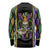 Mardi Gras Skull Long Sleeve Shirt Beads Fleur De Lis - Wonder Print Shop