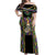 Mardi Gras Skull Off Shoulder Maxi Dress Beads Fleur De Lis - Wonder Print Shop