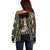 Mardi Gras Skull Off Shoulder Sweater Beads Fleur De Lis - Wonder Print Shop