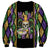 Mardi Gras Skull Sweatshirt Beads Fleur De Lis - Wonder Print Shop