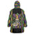 Mardi Gras Skull Wearable Blanket Hoodie Beads Fleur De Lis