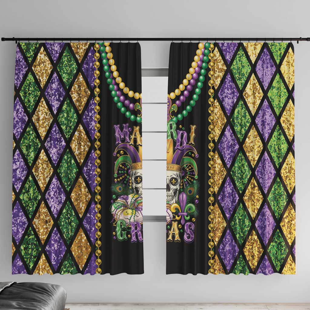 Mardi Gras Skull Window Curtain Beads Fleur De Lis