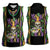 Mardi Gras Skull Women Sleeveless Polo Shirt Beads Fleur De Lis