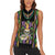 Mardi Gras Skull Women Sleeveless Polo Shirt Beads Fleur De Lis