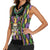 Mardi Gras Skull Women Sleeveless Polo Shirt Beads Fleur De Lis