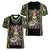 Mardi Gras Skull Women V-Neck T-Shirt Beads Fleur De Lis - Wonder Print Shop