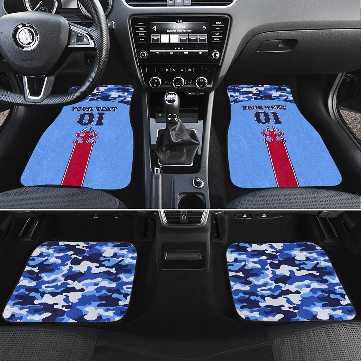 Japan Football Car Mats Come On Samurai Blue - Wonder Print Shop