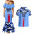 Japan Football Couples Matching Mermaid Dress and Hawaiian Shirt Come On Samurai Blue - Wonder Print Shop