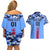 Japan Football Couples Matching Off Shoulder Short Dress and Hawaiian Shirt Come On Samurai Blue - Wonder Print Shop