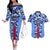 Japan Football Couples Matching Off The Shoulder Long Sleeve Dress and Hawaiian Shirt Come On Samurai Blue - Wonder Print Shop