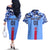 Japan Football Couples Matching Off The Shoulder Long Sleeve Dress and Hawaiian Shirt Come On Samurai Blue - Wonder Print Shop