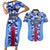 Japan Football Couples Matching Short Sleeve Bodycon Dress and Hawaiian Shirt Come On Samurai Blue - Wonder Print Shop