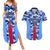 Japan Football Couples Matching Summer Maxi Dress and Hawaiian Shirt Come On Samurai Blue - Wonder Print Shop