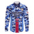 Japan Football Family Matching Long Sleeve Bodycon Dress and Hawaiian Shirt Come On Samurai Blue - Wonder Print Shop