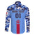 Japan Football Family Matching Long Sleeve Bodycon Dress and Hawaiian Shirt Come On Samurai Blue - Wonder Print Shop