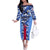 Japan Football Family Matching Off Shoulder Long Sleeve Dress and Hawaiian Shirt Come On Samurai Blue - Wonder Print Shop