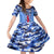 Japan Football Family Matching Off Shoulder Short Dress and Hawaiian Shirt Come On Samurai Blue - Wonder Print Shop