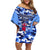 Japan Football Family Matching Off Shoulder Short Dress and Hawaiian Shirt Come On Samurai Blue - Wonder Print Shop