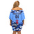 Japan Football Family Matching Off Shoulder Short Dress and Hawaiian Shirt Come On Samurai Blue - Wonder Print Shop