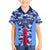 Japan Football Family Matching Short Sleeve Bodycon Dress and Hawaiian Shirt Come On Samurai Blue - Wonder Print Shop