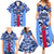 Japan Football Family Matching Summer Maxi Dress and Hawaiian Shirt Come On Samurai Blue - Wonder Print Shop