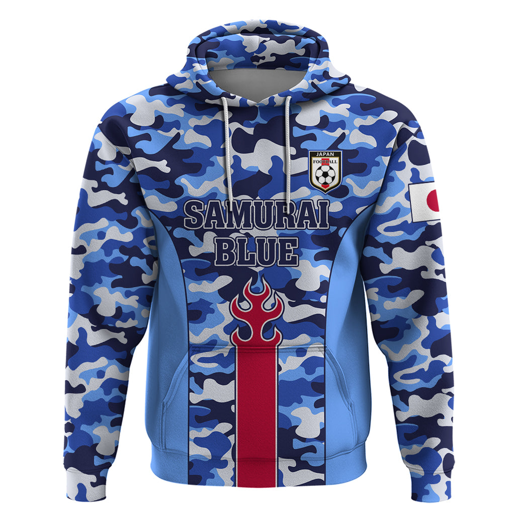 Japan Football Hoodie Come On Samurai Blue - Wonder Print Shop