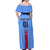 Japan Football Off Shoulder Maxi Dress Come On Samurai Blue - Wonder Print Shop