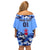 Japan Football Off Shoulder Short Dress Come On Samurai Blue - Wonder Print Shop