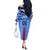 Japan Football Off The Shoulder Long Sleeve Dress Come On Samurai Blue - Wonder Print Shop