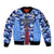 Japan Football Sleeve Zip Bomber Jacket Come On Samurai Blue - Wonder Print Shop