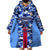 Japan Football Wearable Blanket Hoodie Come On Samurai Blue - Wonder Print Shop