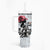 Kentucky Horse Racing Happy 150th Anniversary Tumbler With Handle Silhouette Girl Derby Hat With Rose - Wonder Print Shop