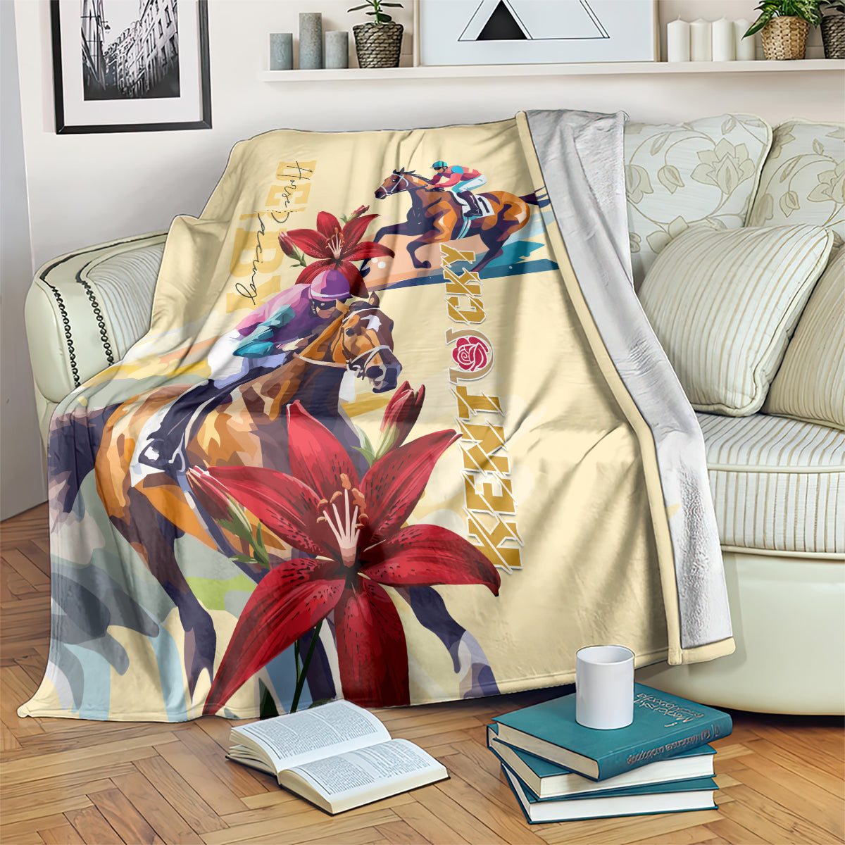 Kentucky Derby Blanket Horse Racing Lily Stargazer