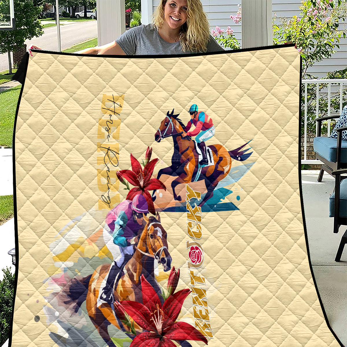 Kentucky Derby Quilt Horse Racing Lily Stargazer