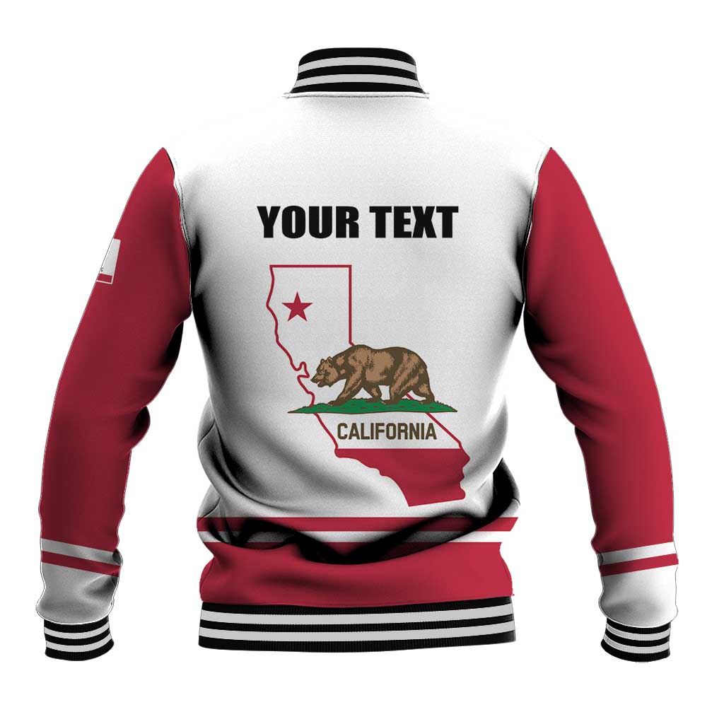 Personalized California Republic Baseball Jacket Red Star The Bear Flag