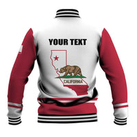 Personalized California Republic Baseball Jacket Red Star The Bear Flag