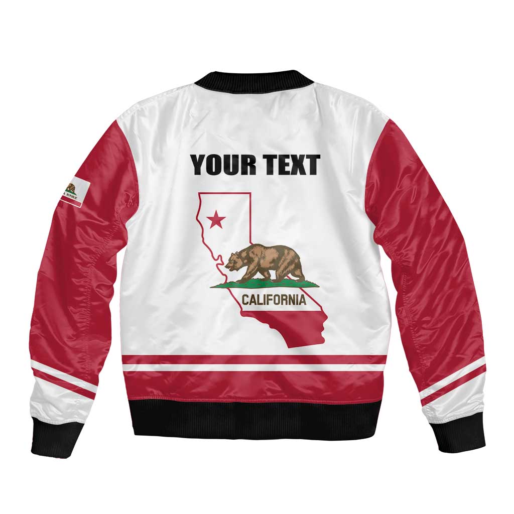 Personalized California Republic Bomber Jacket Red Star The Bear Flag