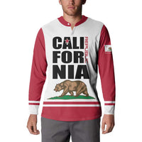 Personalized California Republic Button Sweatshirt Red Star The Bear Flag