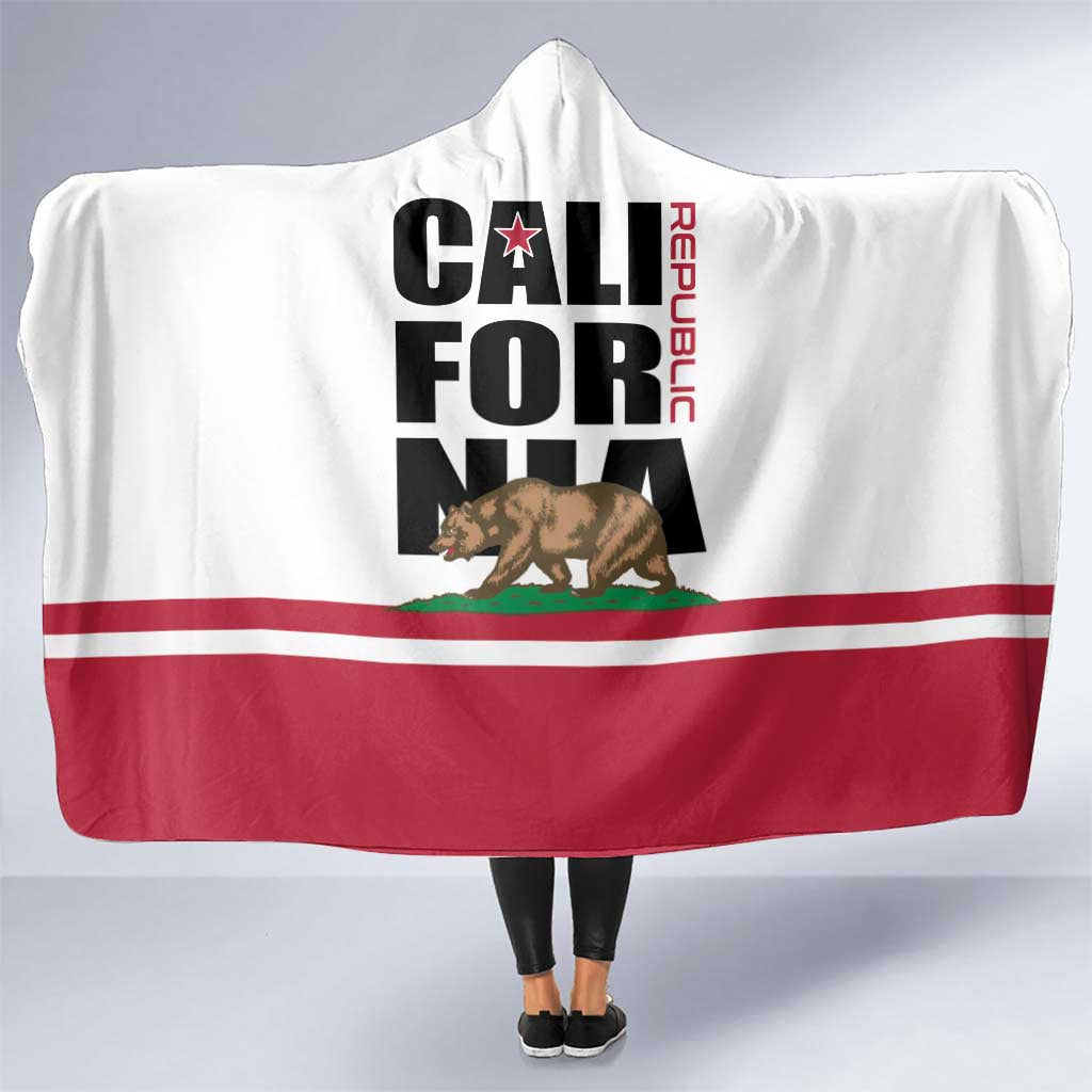 California Republic Hooded Blanket Red Star The Bear Flag