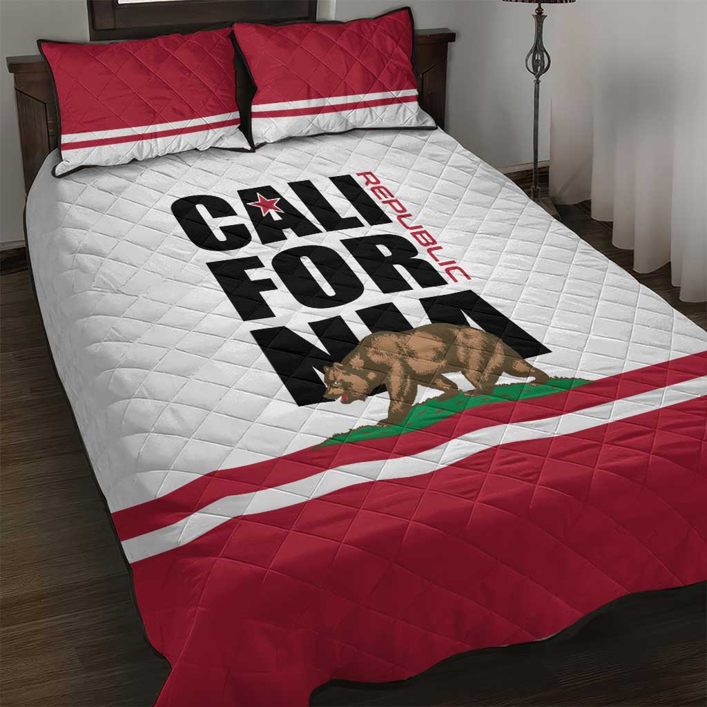 California Republic Quilt Bed Set Red Star The Bear Flag