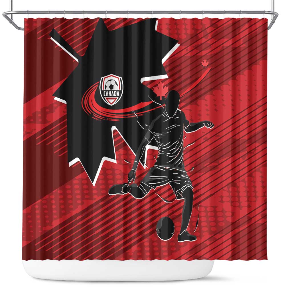 Canada Soccer Shower Curtain Maple Leaf Together We Rise